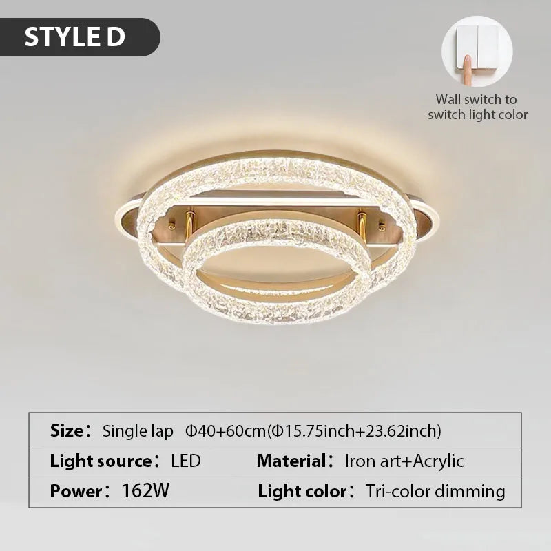 Lámpara de cristal acrílico moderno para sala de estar