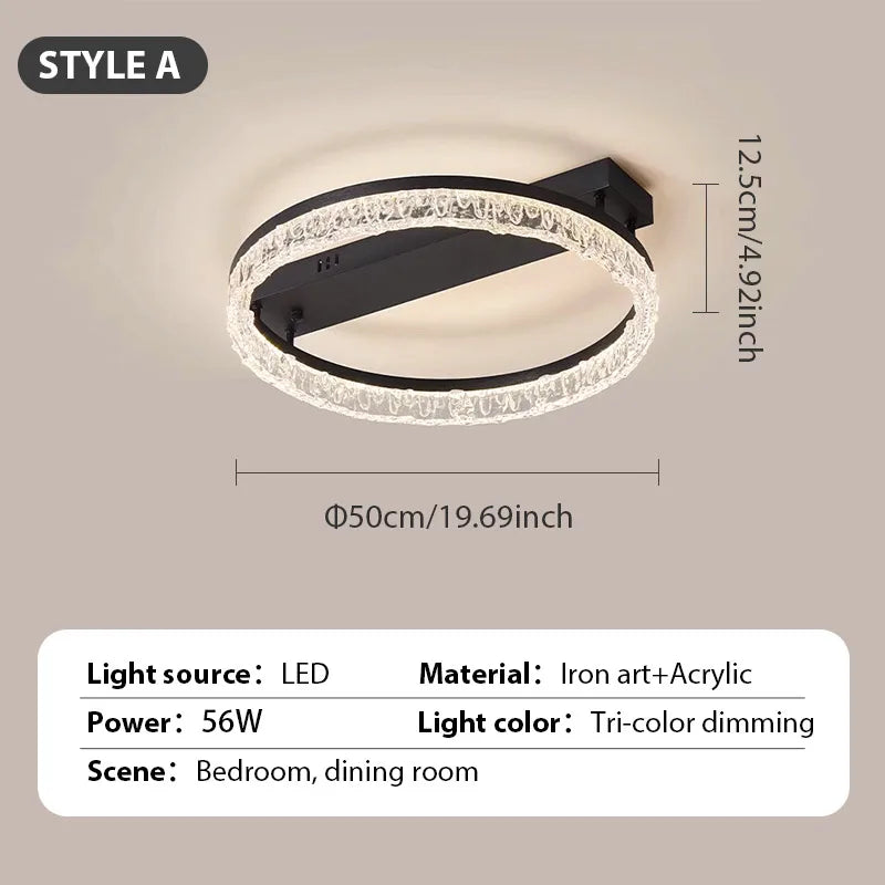 Lámpara de cristal acrílico moderno para sala de estar