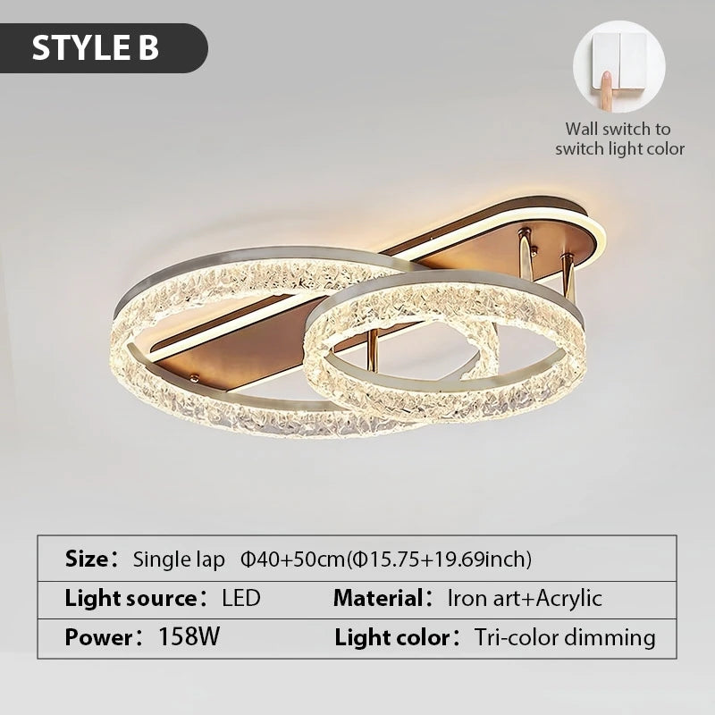 Lámpara de cristal acrílico moderno para sala de estar
