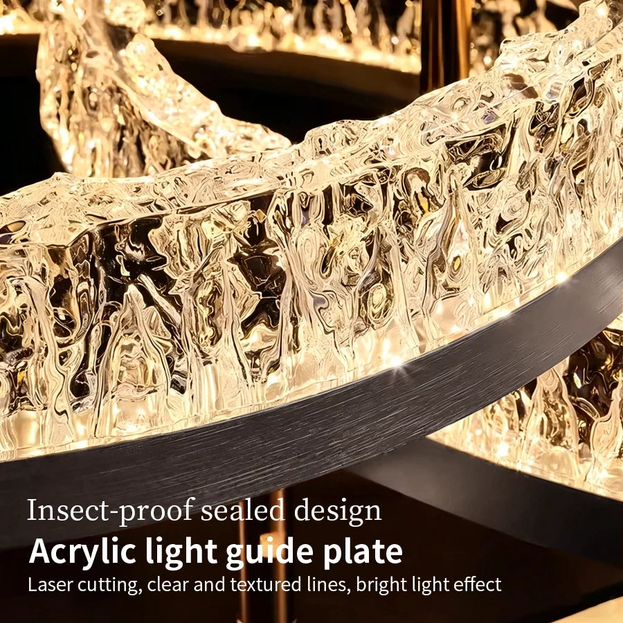 Lámpara de cristal acrílico moderno para sala de estar