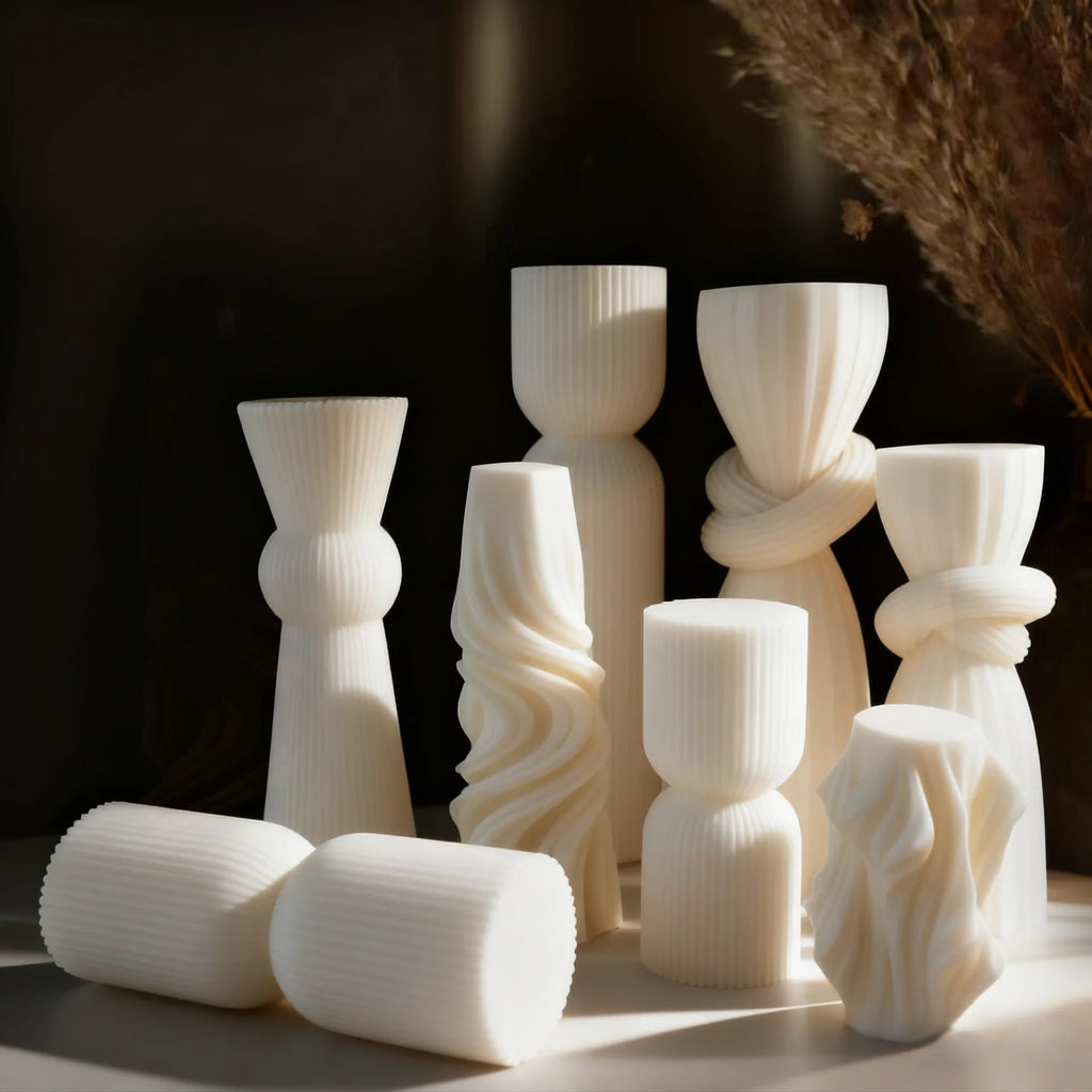 Velas aromáticas con formas geométricas