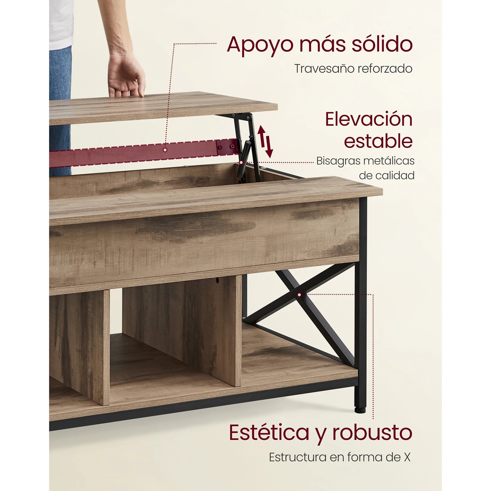 Mesa de salón elevadora VASAGLE