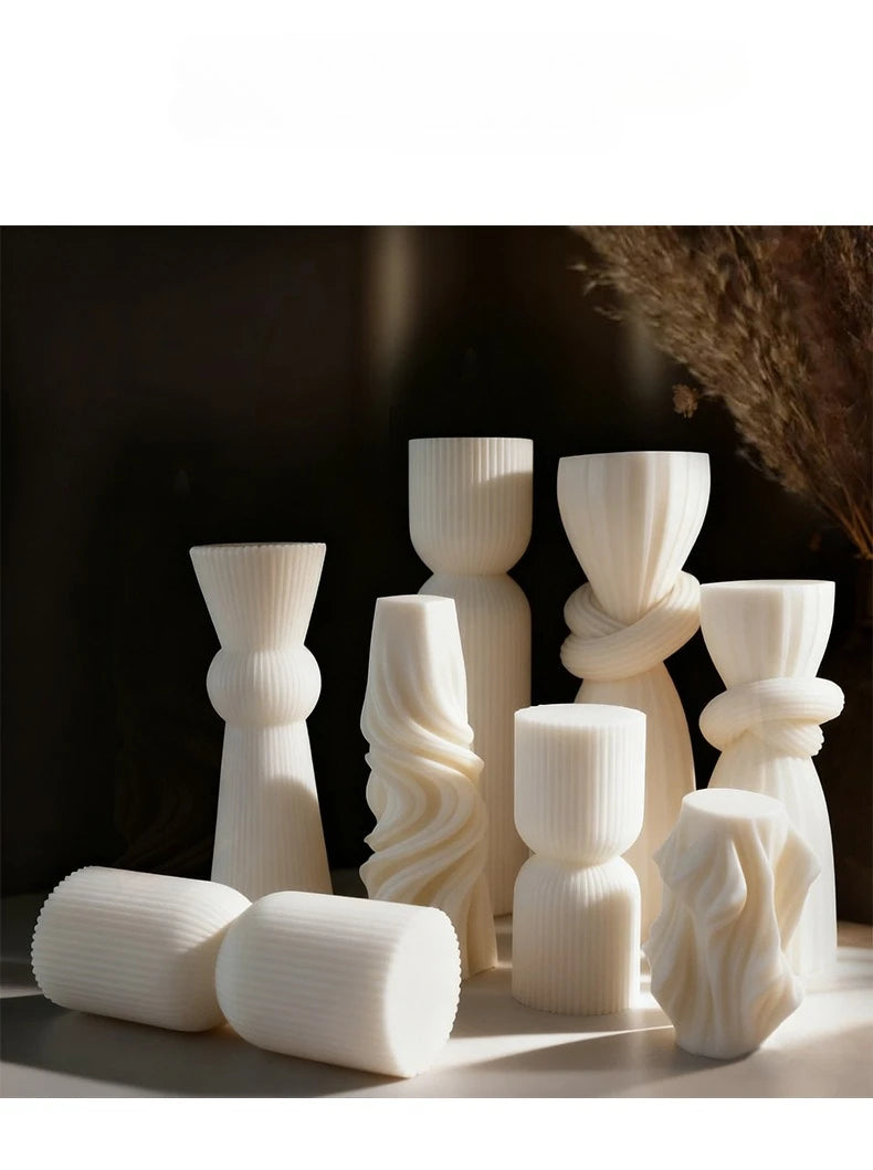 Velas aromáticas con formas geométricas