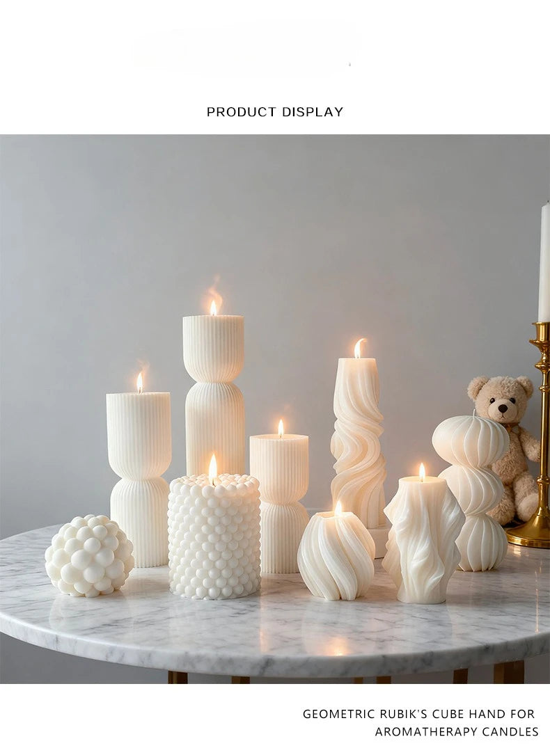 Velas aromáticas con formas geométricas