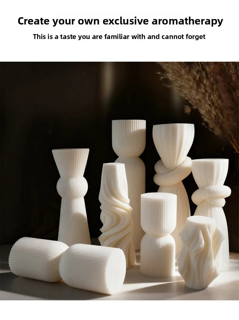 Velas aromáticas con formas geométricas