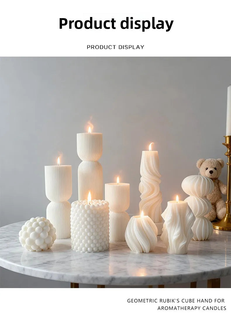 Velas aromáticas con formas geométricas
