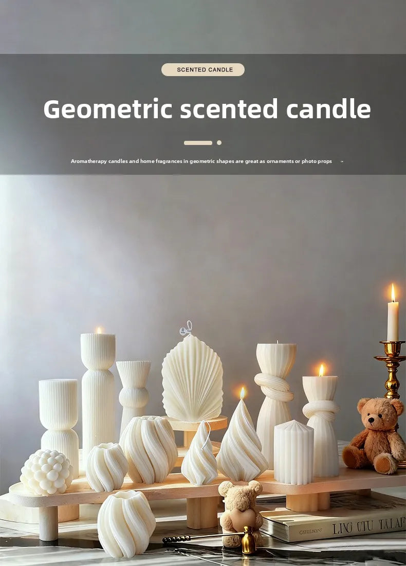 Velas aromáticas con formas geométricas