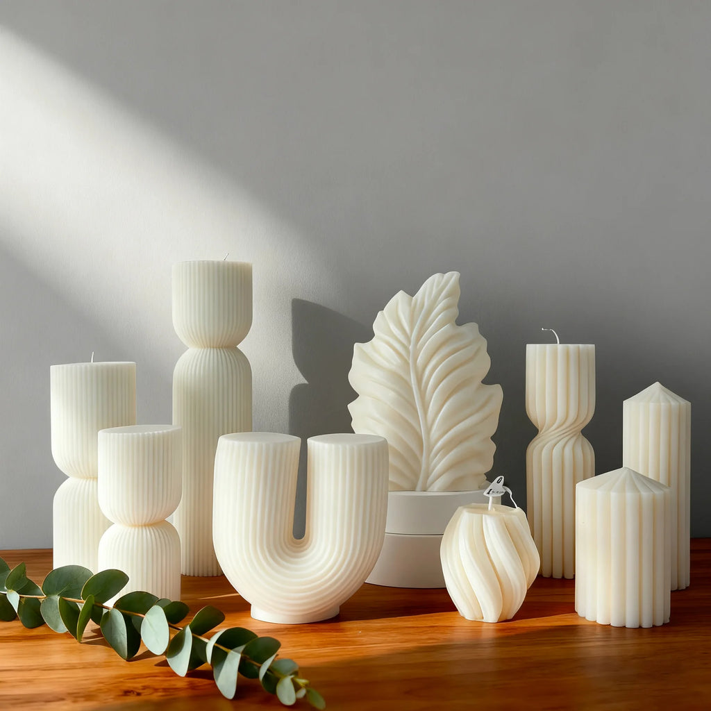 Velas aromáticas con formas geométricas