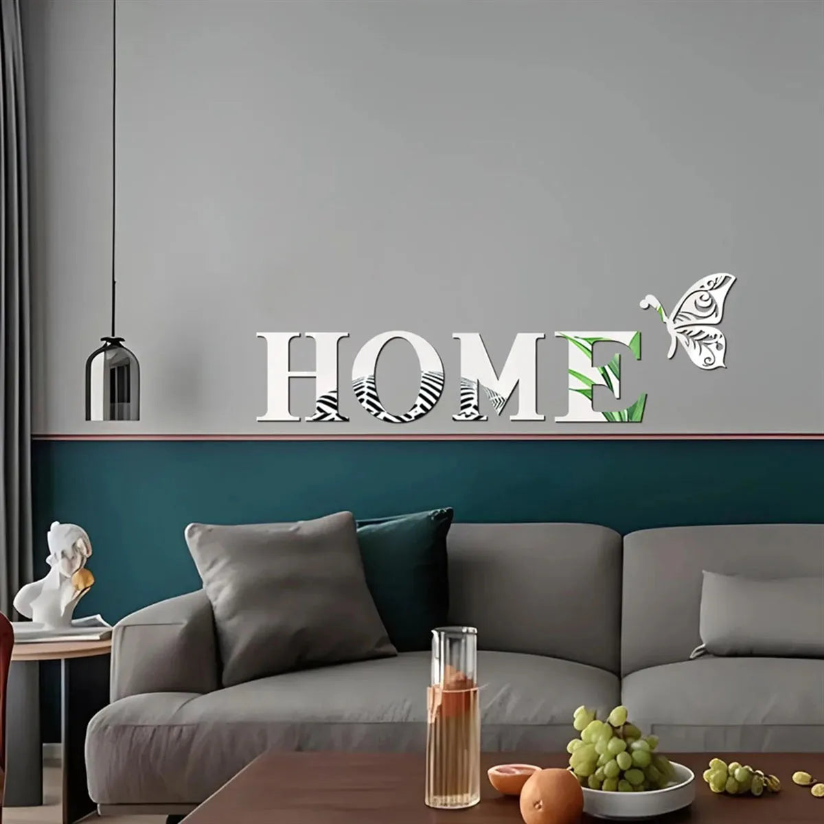 Pegatina de pared con espejo 3D, decoración de entrada